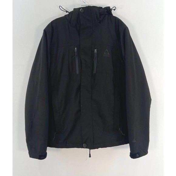 Gerry Black Two Tone Full Zip Hooded Ski Snowboard Insulated Jacket Mens Size S - Picture 1 of 9